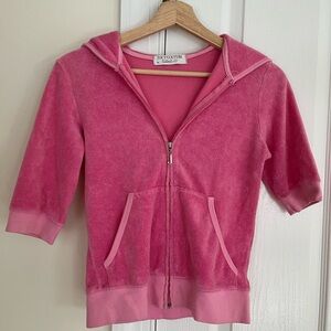 Vintage Juicy Couture Pink Terry cloth cropped zip up